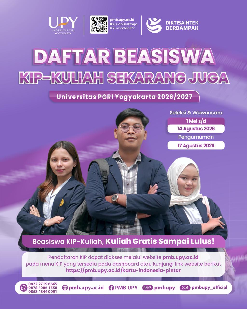 PENDAFTARAN KIP UPY TAHUN 2026